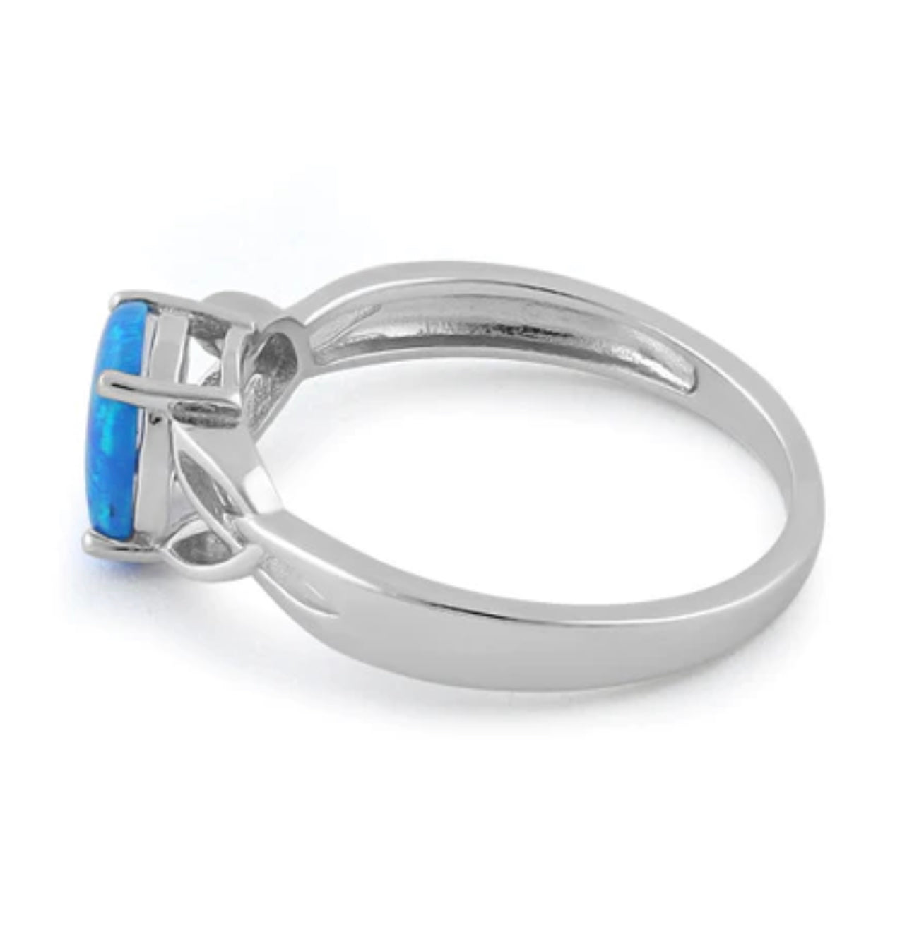 Blue Lab Opal Celtic Sterling Silver Ring