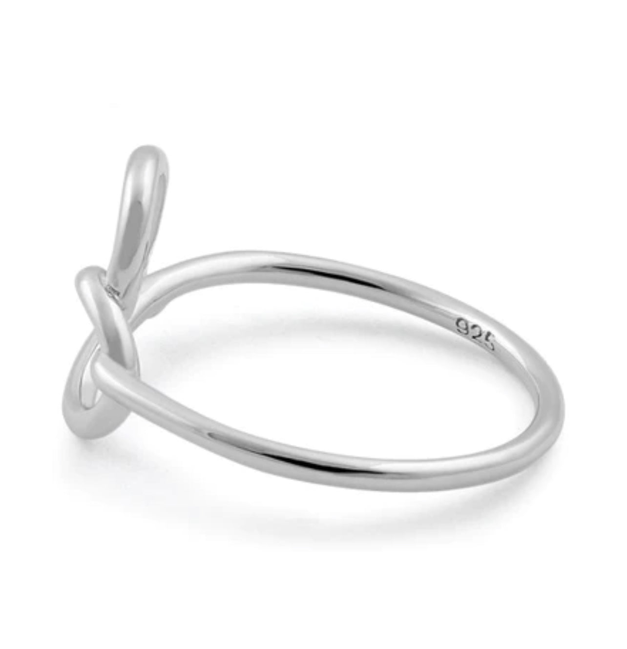 925 Sterling Silver Heart Knot Ring