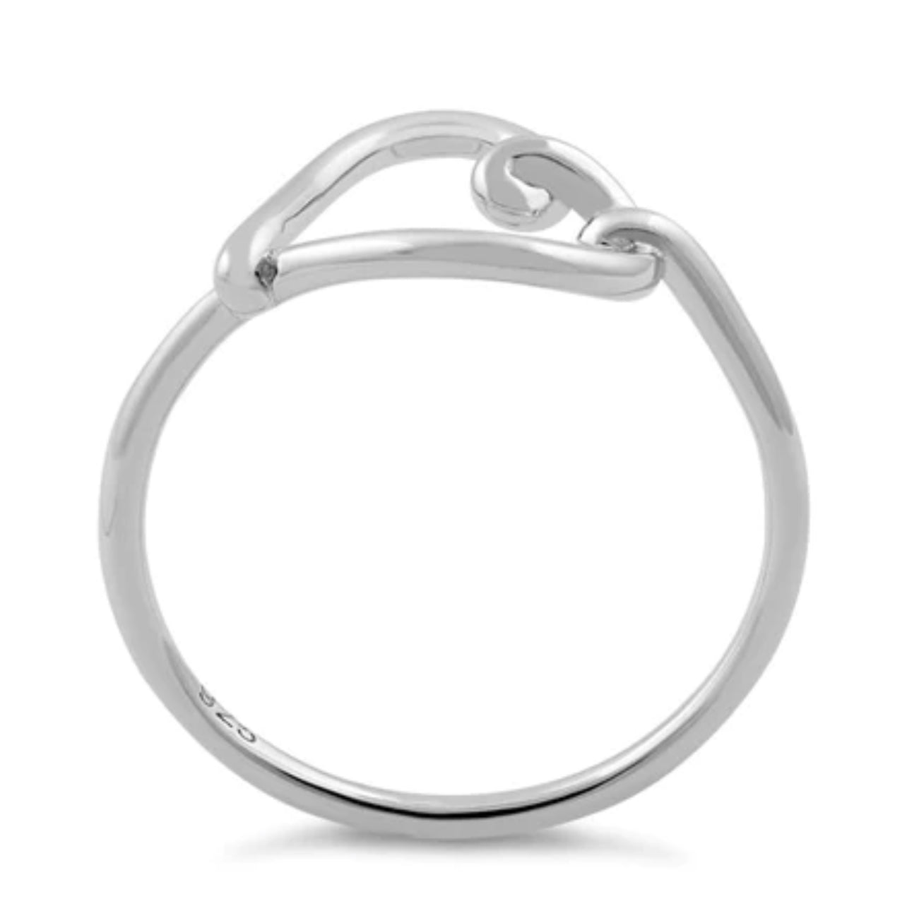 925 Sterling Silver Heart Knot Ring