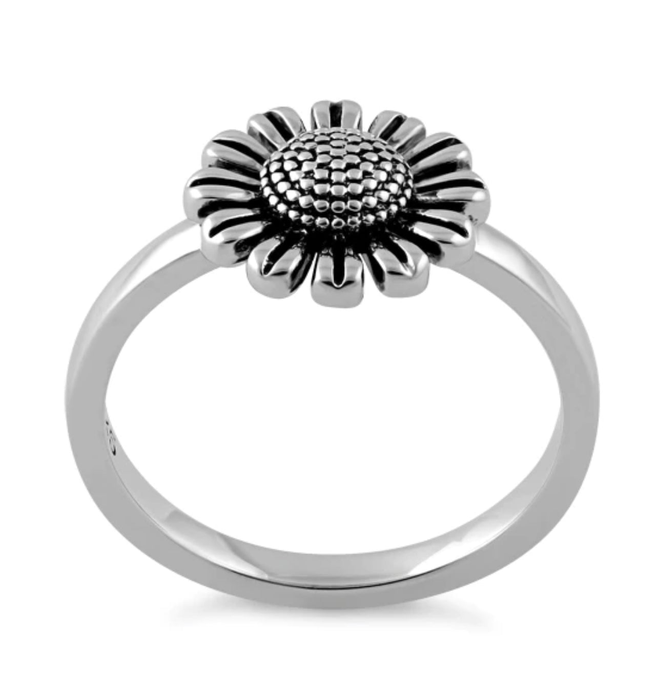 925 Sterling Silver Sunflower Ring