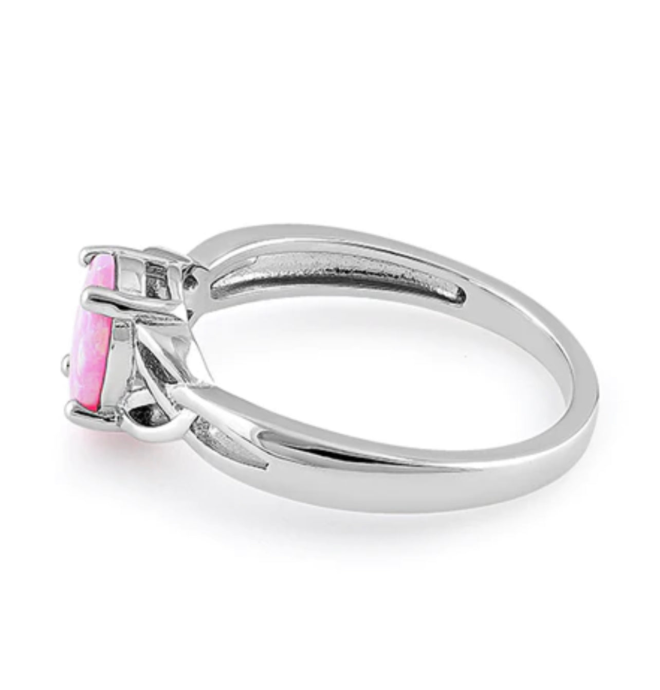 Pink Lab Opal Celtic Sterling Silver Ring