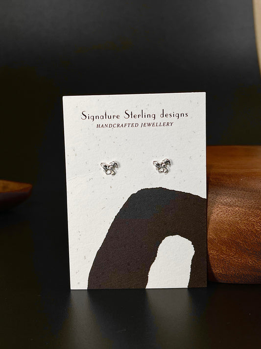 Sterling Silver Horse Stud Earrings