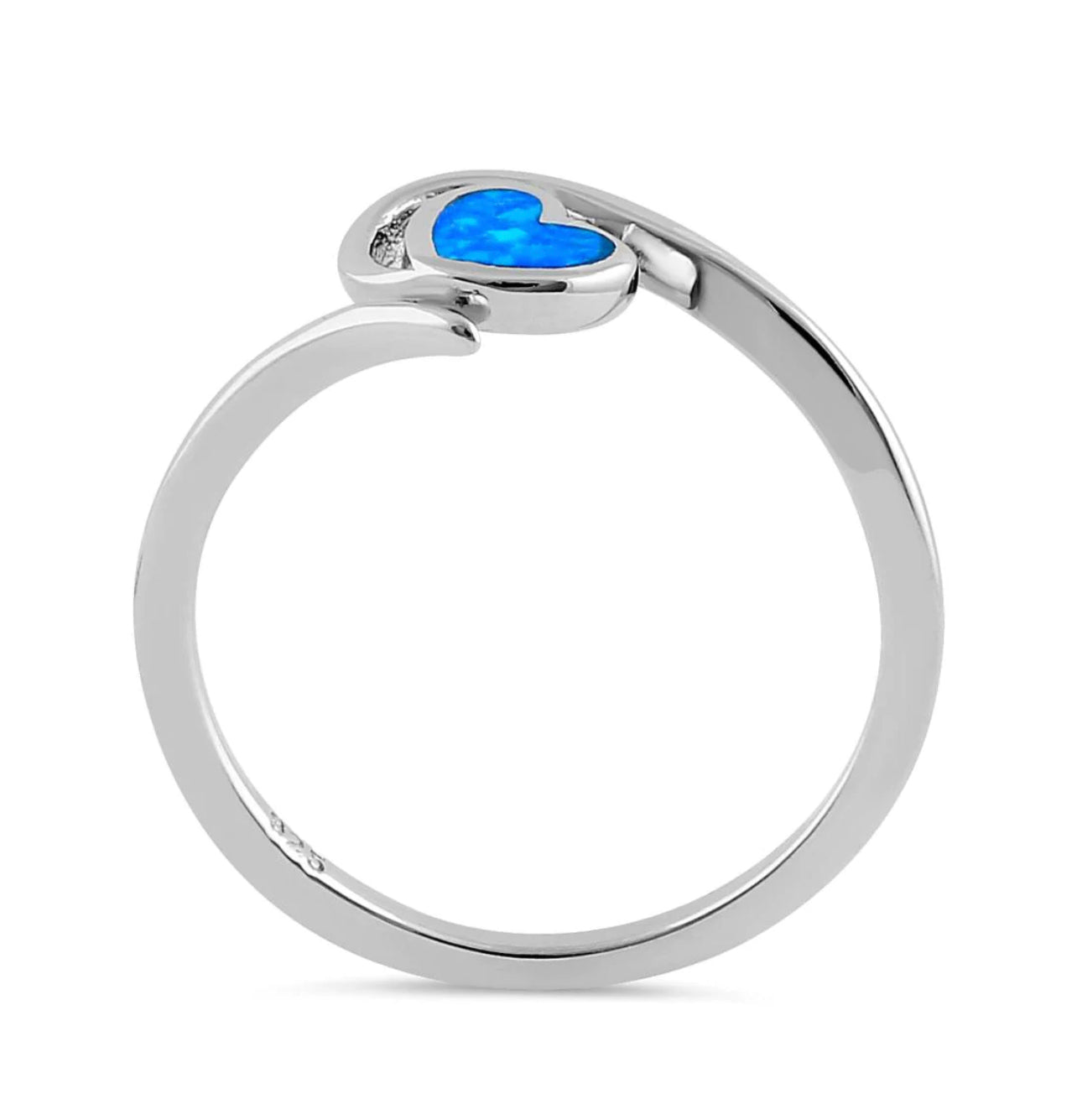 Blue Lab Opal Heart Ring